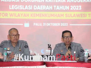 Masuk Nominasi Terbaik, Kanwil Kemenkumham Sulteng Ikuti Validasi Dokumen Anugerah Legislasi Daerah 2023