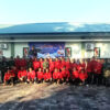 Foto Bersama Pengurus KADIN Kota Palu bersama Kasdim 1306/Kota Palu Mayor Inf Tomy Herijanto dan instruktur yang bakal menggembleng peserta retreat mini di markas Yonif 711/Raksatama.