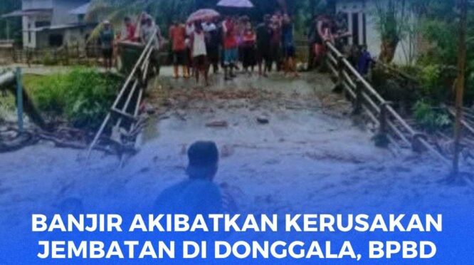 Foto Lokasi pemasangan jembatan darurat rangka Bailey 32 Meter diDesa Lumbudolo kecamatan banawa tengah, Kabupaten Donggala.