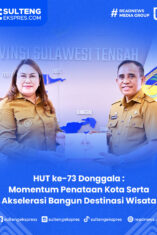 Gubernur Sulawesi Tengah, Dr. H. Anwar Hafid, M.Si, menerima audiensi resmi dari Bupati Donggala, Vera Laruni. (Foto : Biro Administrasi Pimpinan)
