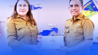 Gubernur Sulawesi Tengah, Dr. H. Anwar Hafid, M.Si, menerima audiensi resmi dari Bupati Donggala, Vera Laruni. (Foto : Biro Administrasi Pimpinan)