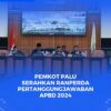 Rapat Paripurna DPRD Kota Palu yang di pimpin Ketua DPRD Rico AT, Djanggola.