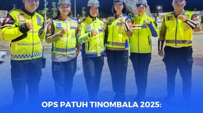 Tim Ditlantas Polda Sulteng saat bersosialisasi di Taman Patung Kuda Lasoso