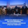 Ketua DPRD Kota Palu Rico. A. Djanggola menadatangani berita acara persetujuan bersama tiga buah Raperda, pasa rapat paripurna
