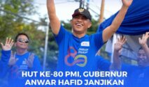 CERIA: Riang gembira Gubernur Sulteng, Anwar Hafid pada perayaan HUT PMI Ke-80
