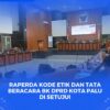 Ketua DPRD Kota Palu Rico. A. Djanggola, saat memimpin rapat paripurna pengesahan Raperda Kode Etik dan Tata Beracara BK