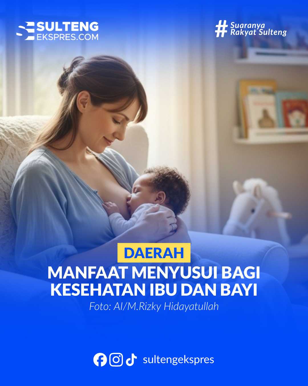 Seorang ibu yang tengah menyusui anaknya.