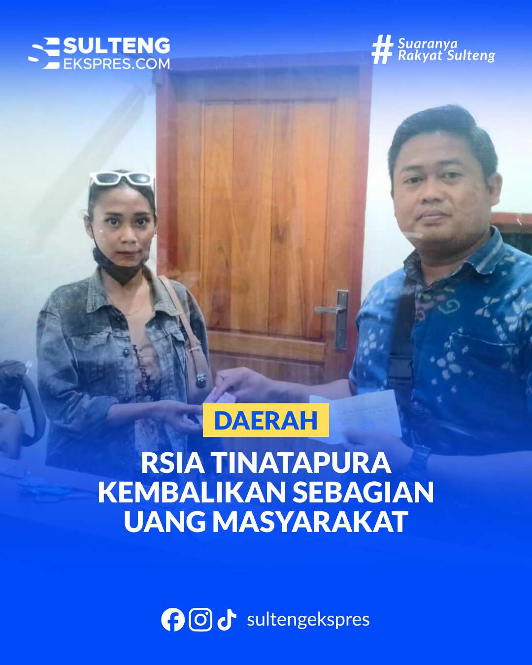 Salah satu pasien datang ke Pihak RSIA Tinatapura mengambil uangnya yang di kembalikan pihak RSIA Tinatapura