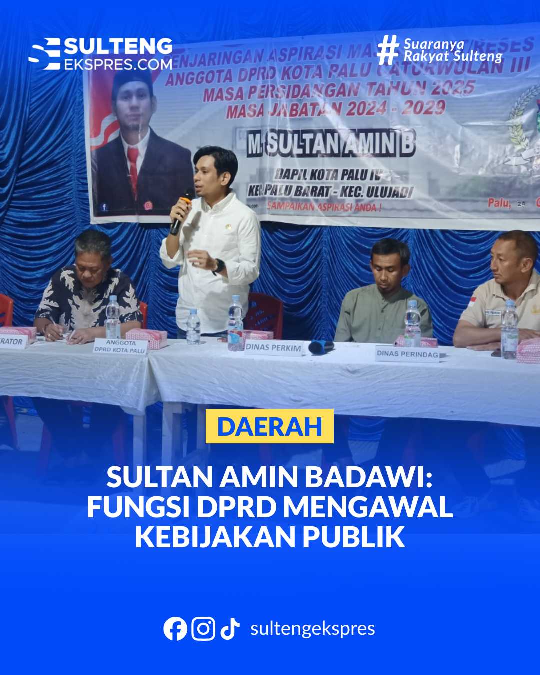 Anggota DPRD Kota Palu Sultan Amin Badawi melaksanakan reses di Kelurahan Ujian.