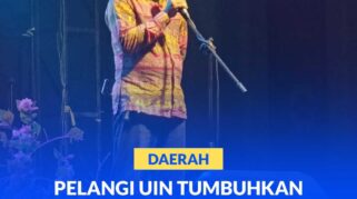 Ketua Prodi PGMI UIN Dr. A. Ardiansyah. SE. M. P.d, menyampaikan sambutan pada penutupan Pelangi PGMI di kampus II UIN di Sigi