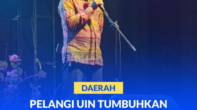 Ketua Prodi PGMI UIN Dr. A. Ardiansyah. SE. M. P.d, menyampaikan sambutan pada penutupan Pelangi PGMI di kampus II UIN di Sigi