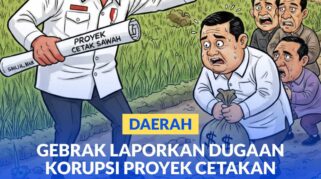 Ilustrasi meme tipikor Proyek Cetakan Sawah