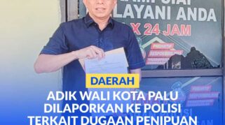 Samsulrijal Labatjo, usai melaporkan adik Walikota Palu ke SPKT Polresta Palu