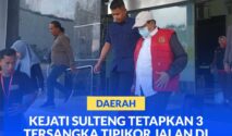 Ex. Ketua BP Gapensi Sulteng kenakan rompi pink, digelandang petugas ke mobiltahanan