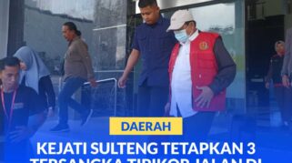 Ex. Ketua BP Gapensi Sulteng kenakan rompi pink, digelandang petugas ke mobiltahanan
