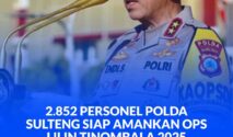Kapolda Sulteng Irjen Pol Dr. Edi Sutendi, memimpin apel gelar pasukan Ops Lilin Tinombala 2025