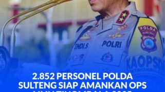 Kapolda Sulteng Irjen Pol Dr. Edi Sutendi, memimpin apel gelar pasukan Ops Lilin Tinombala 2025