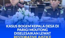 Wakajati Sulteng Immanuel Rudi Pailang, SH. MH, didampingi Aspidum, melaksanakan RJ terkait kasus penganiayaan di Cabjari Tinombo, Kejari Parimo, bersama JAM Pidum.
