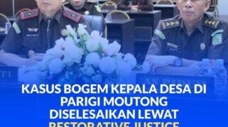 Wakajati Sulteng Immanuel Rudi Pailang, SH. MH, didampingi Aspidum, melaksanakan RJ terkait kasus penganiayaan di Cabjari Tinombo, Kejari Parimo, bersama JAM Pidum.