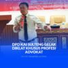 Wasekjen DPP KAI, Riswanto Lasdin memberikan materi tentang sejarah berdirinya advokat di Indonesia.