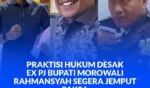 Kiri Ke Kanan: Deputy LBH Sulteng, Rusman Rusli Sh MH, Ex Pj. Bupati Morowali, Rachmansyah, Kasipenkum Kejati Sulteng, Laode Abd Sofian SH MH