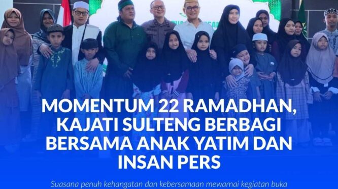 Kajati dan Wakajati Sulteng foto bersama anak panti Asuhan usah berbuka puasa bersama