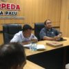 Anggota Koomisi C DPRD Kota Palu, Alfian Chaniago menghadiri terkait sistem OSS di Kantor Bappeda Palu. (FOTO: Robit)