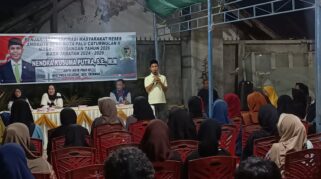 Anggota DPRD Kota Palu Nendra Kusuma Putra menjaring aspirasi masyarakat lewat reses di Kelurahan Tatura Utara