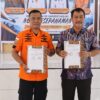 Penandatanganan Nota Kesepahaman (MoU) di Aula Kantor Bupati Tolitoli, Jumat (18/9/2026). MoU ditandatangani Kepala Kantor Pencarian dan Pertolongan Palu, Muh. Rizal, S.H., CAI., C.Mtr, bersama Bupati Tolitoli H. Amran Hi. Yahya.